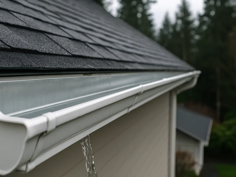 After: cleared gutter draining freely on a Longview, WA home